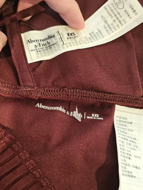 Abercrombie & Fitch Sz XXS Ribbed Oxblood Ribbed Bikini NWT - Picture 8 of 8